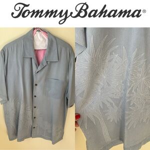Vintage Tommy Bahama Silk Jacquard Palm Resort Hawaiian Shirt Men’s Large L